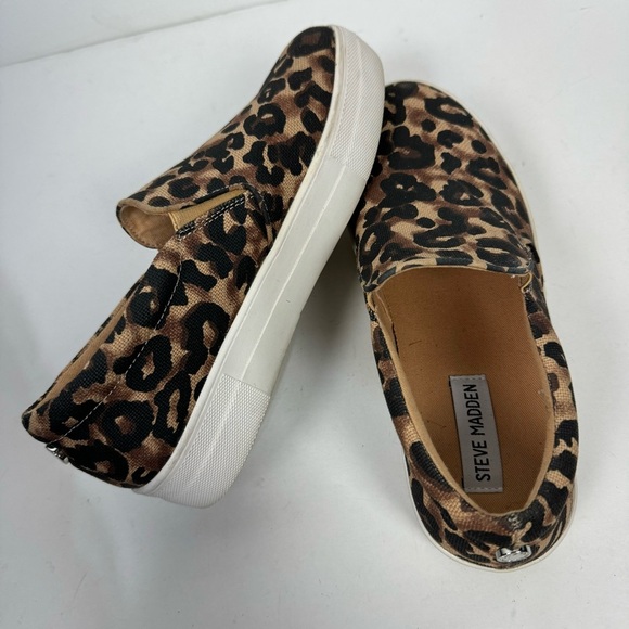 Steve Madden gills leopard animal print slip on shoes casual cheetah - Picture 2 of 6